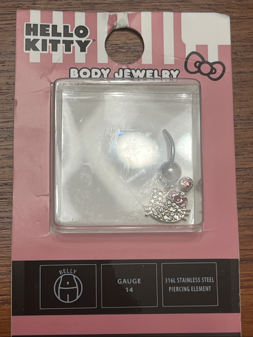 HELLO KITTY RHINESTONE BELLY RING
